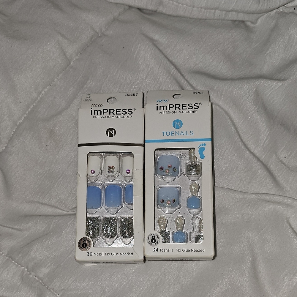 imPRESS Blue and Silver Charging Cables for Cell Phones